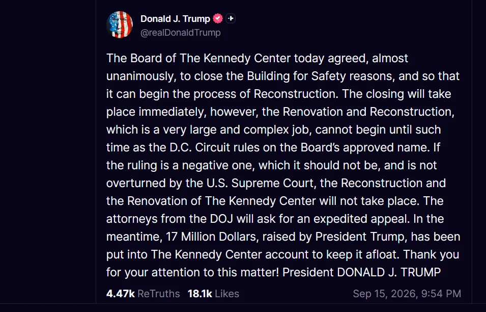 Барбра Стрейзънд атакува закриването на Kennedy Center и обвинява Тръмп заради „безконтролното му его“ 2 tramp za kenedi czentar